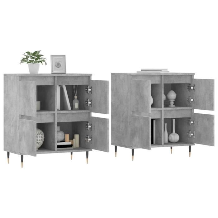 VidaXL Buffets 2 Pcs Concrete Grey Engineered Wood 3190169
