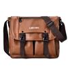 Business Casual Men's Large Capacity Wear-Resistant PU Splash-Proof Messenger Shoulder Bag