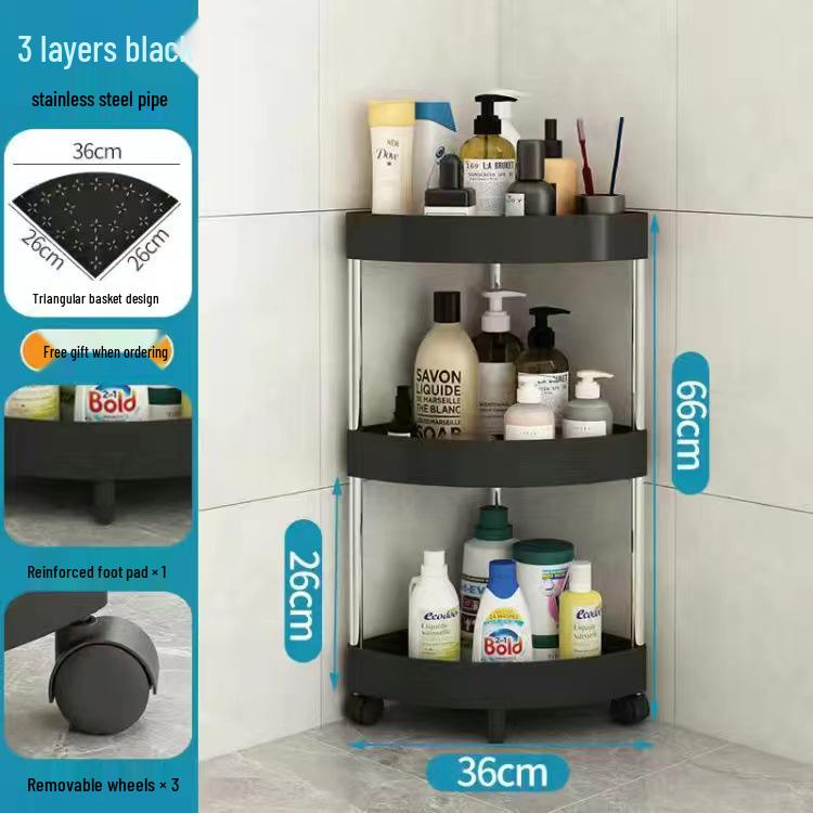 Freestanding Corner Bathroom Shower Shelf - Multi-Layer Storage Rack