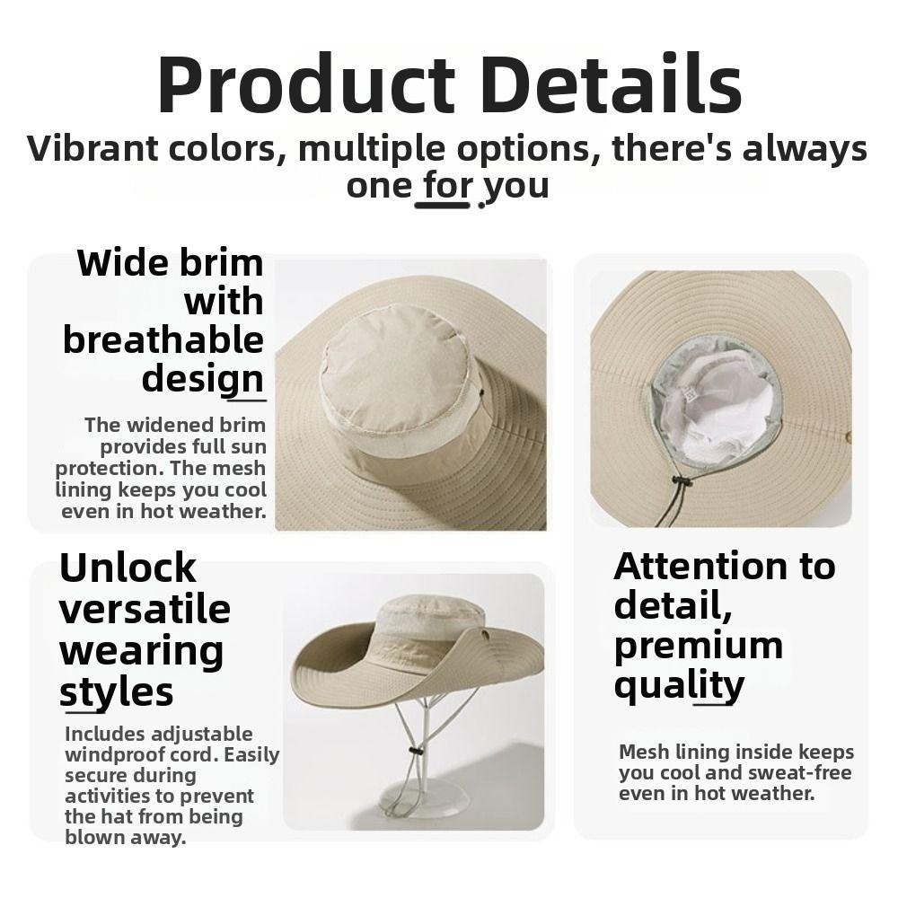 Big Eaves Fisherman Hat Breathable Bucket Hats Portable Fishing Hat  Spring/Summer