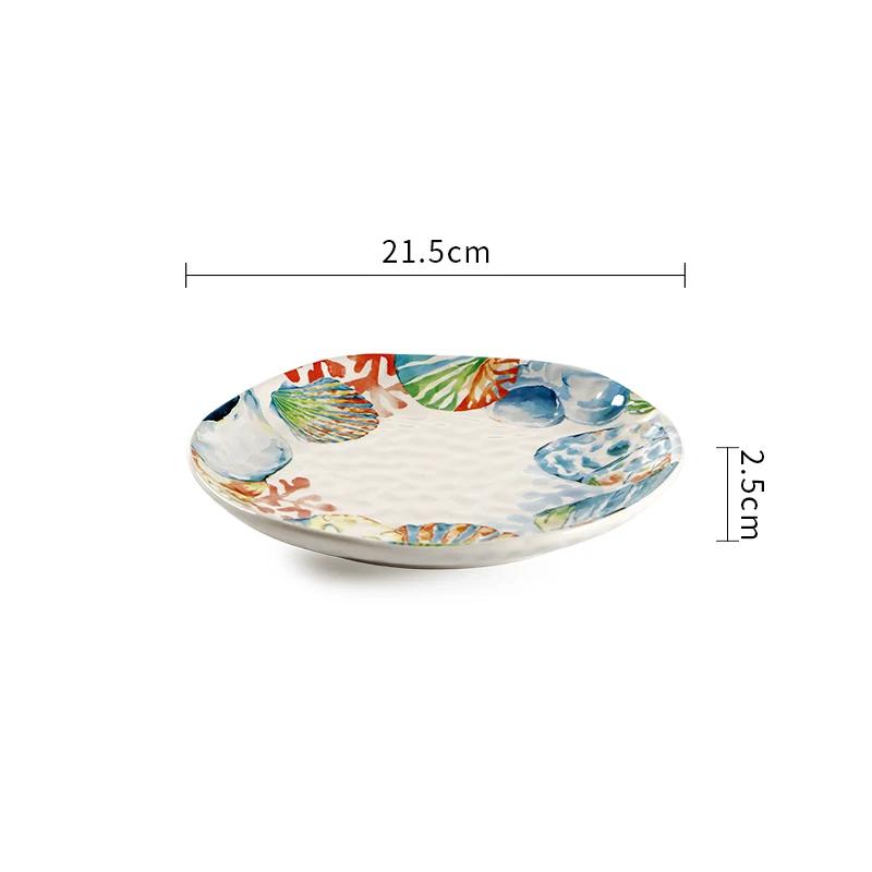 Creative Ocean Style Ceramic Plates High End Household Soup Bowls Exquisite and Delicious Dining Plate Irregular Bowl Tableware
