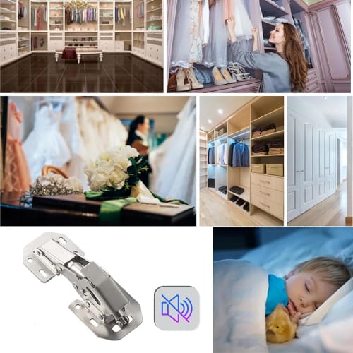 LIKENNY Sliding Hinges, Cabinet Hinges, Set of 4, Stainless Steel, Hidden Hinge Repair, Fixing Hardware for Doors, Furniture Doors, Shoe Cabinets, She