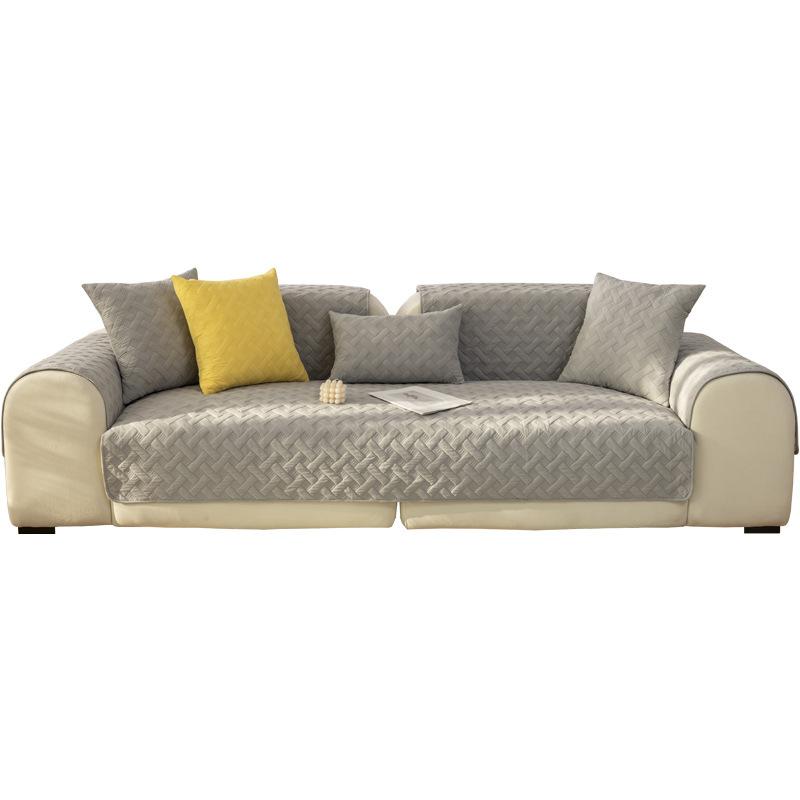 Sofa Cushion Four Seasons Universal Cotton Living Room Pure Cotton Simple Modern High-End Sofa Cover Cover Cloth Thickened