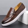 Designer New Men Monk Strap Loafter Men's Black Brown Patent Leather Platform Shoes Male Walking Sneakers Zapatos Hombre