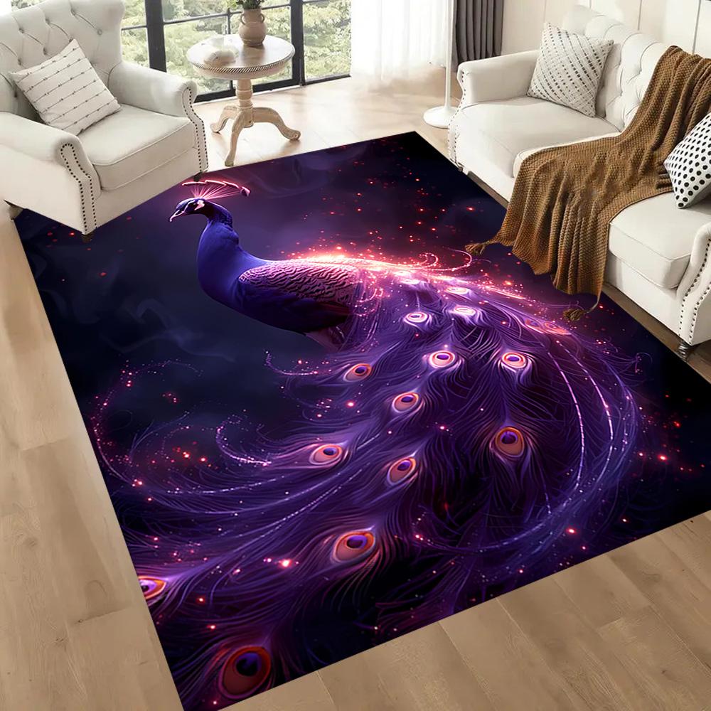 Elegant Peacock Fantasy Art Floor Mats for Living Room, Bedroom and Room Decoration Are Suitable for Gifts.