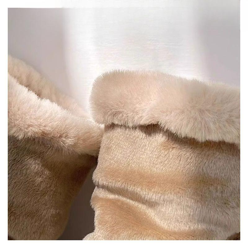 Winter Warm Gloves Plus Velvet Thickened Cold Proof Index Finger Touch Screen Soft and Comfortable Cold Resistant Partial Knitted Gloves Fashionable