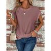 Spring and Summer New Solid Color Round Neck T-shirt Elegant Short Twist Top Women's Clothing