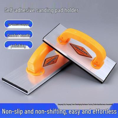 Flacher selbstklebender Schleifpapierhalter mit Schwamm für Wandspachtelmasse und Hand-Schleifarbeiten