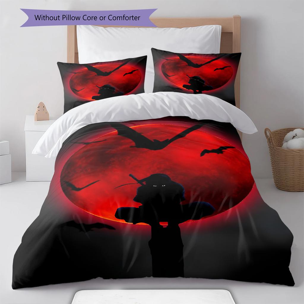 Juego de Ropa de Cama con Estampado de Dibujos Animados Colcha Funda de Colcha Funda de Almohada Decoración del Hogar Regalo de Cumpleaños (1 * funda nórdica + 2 * fundas de almohada, sin núcleo)