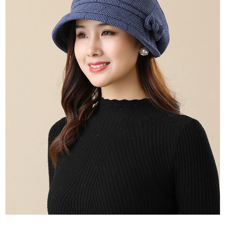 Plaid Autumn & Winter Women's Fisherman Hat: Stylish, Warm, & All-Match for Middle-Aged & Elderly.
