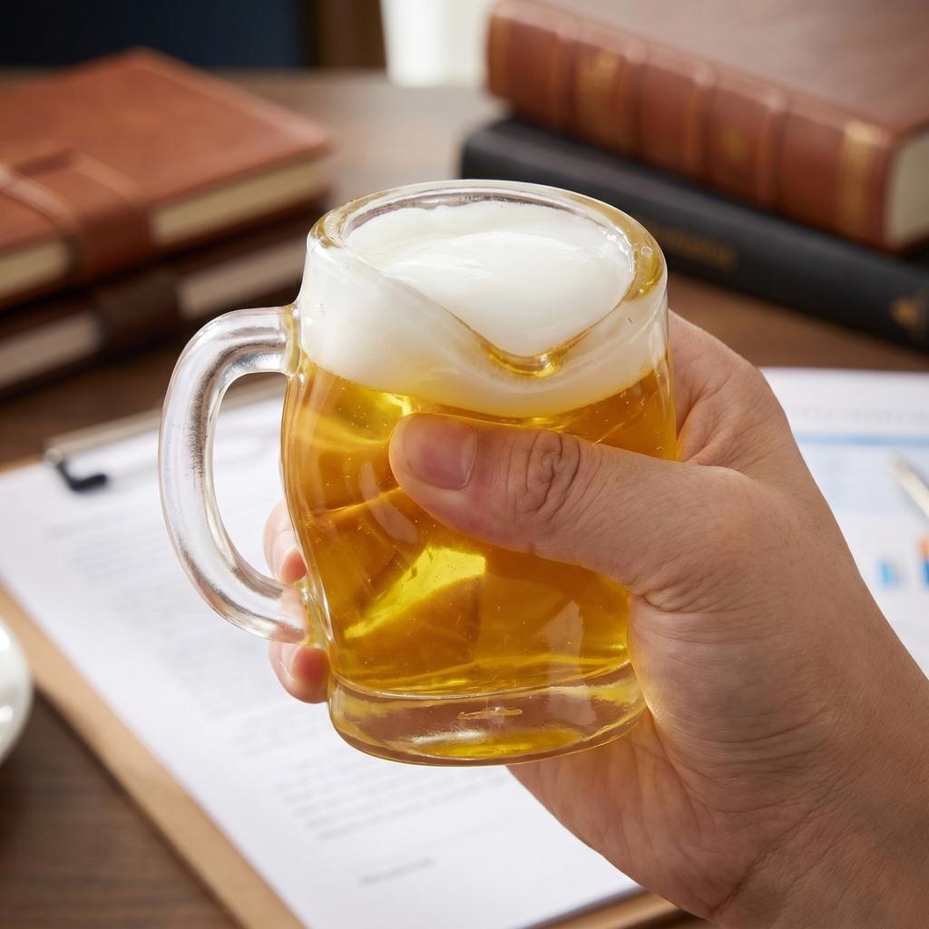 Creative Beer Mug Stress Relief Toy Squeezeable Office Desk Fidget Decompression Gadget for Adults and Teens
