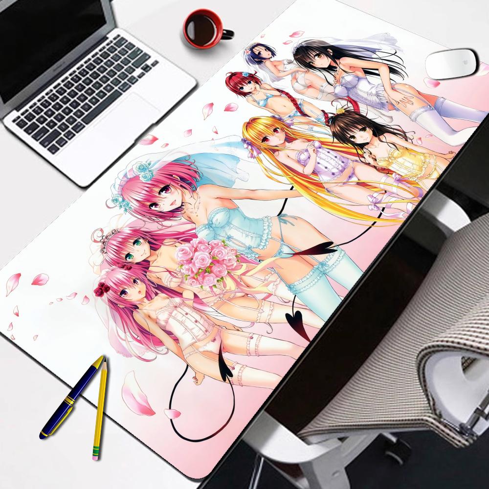 Rubber Mouse Pad To LoveRu HD Printing Keyboard Desk Mats Kawai Cute Girl NonSlip Desk Mat XXLxcm Student Writing Pad