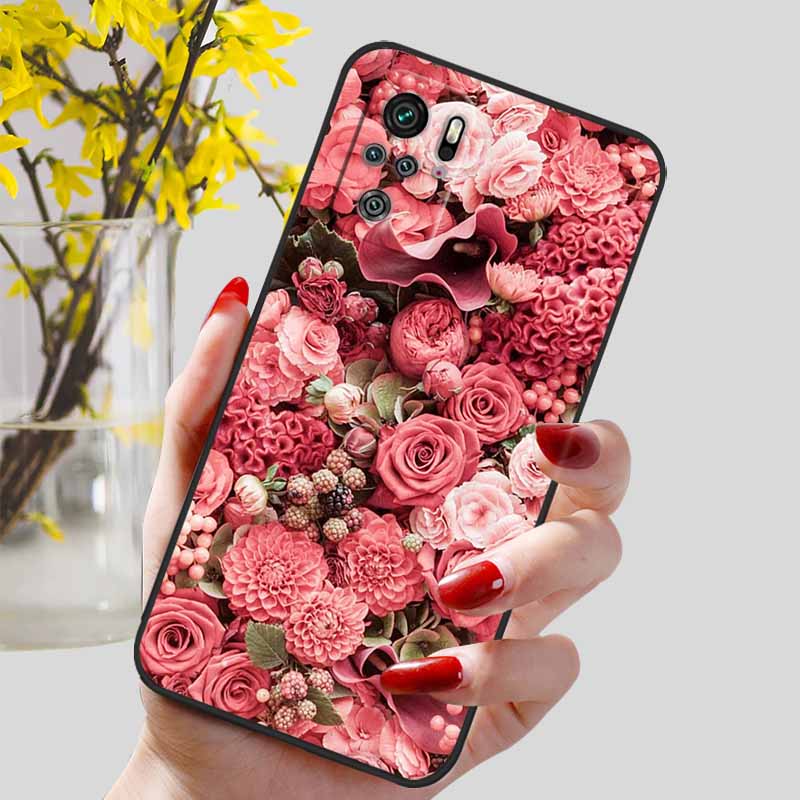 

Phone Cases For Xiaomi Poco M5s Case Flowers Printed TPU Silicon Soft Bumper for Poco M5s / M5 Shockproof Shells On PocoM5s m 5s Poco M5s