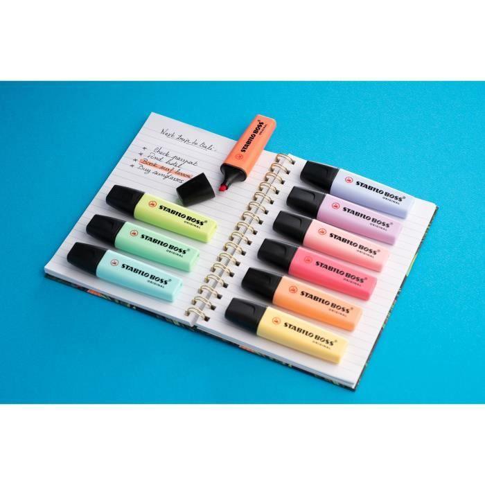 Pochette x 8 surligneurs stabilo boss original pastel