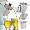 Stainless Steel Double Handle Loose Leaf Tea Infuser, Fine Mesh Coffee Filter Spoon with Lid, Hanging Leak-proof Tea Strainer
