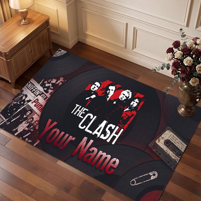 The Cure Personalized Crystal Velvet Carpet, Customized Name Text Soft Anti‑Slip Rug for Living Room Bedroom