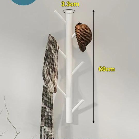Wooden Wall Hanging Coat Rack Entry Porch Living Room Bedroom Furniture Metal Hangers House Decoration Tree Clothes Organization