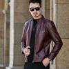 Winter new velvet leather jacket men's casual fashion trendy leather jacket men's thermal stand-up collar jacket men's clothing