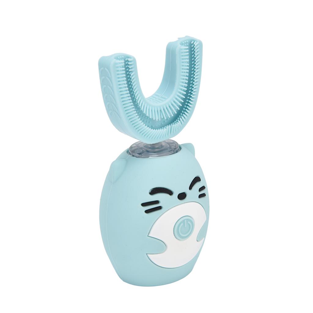 Kinder Zahnbürste Cartoon Design USB Aufladung Lebensmittelqualität Silikonmaterial Myst Zahnbürste Blau