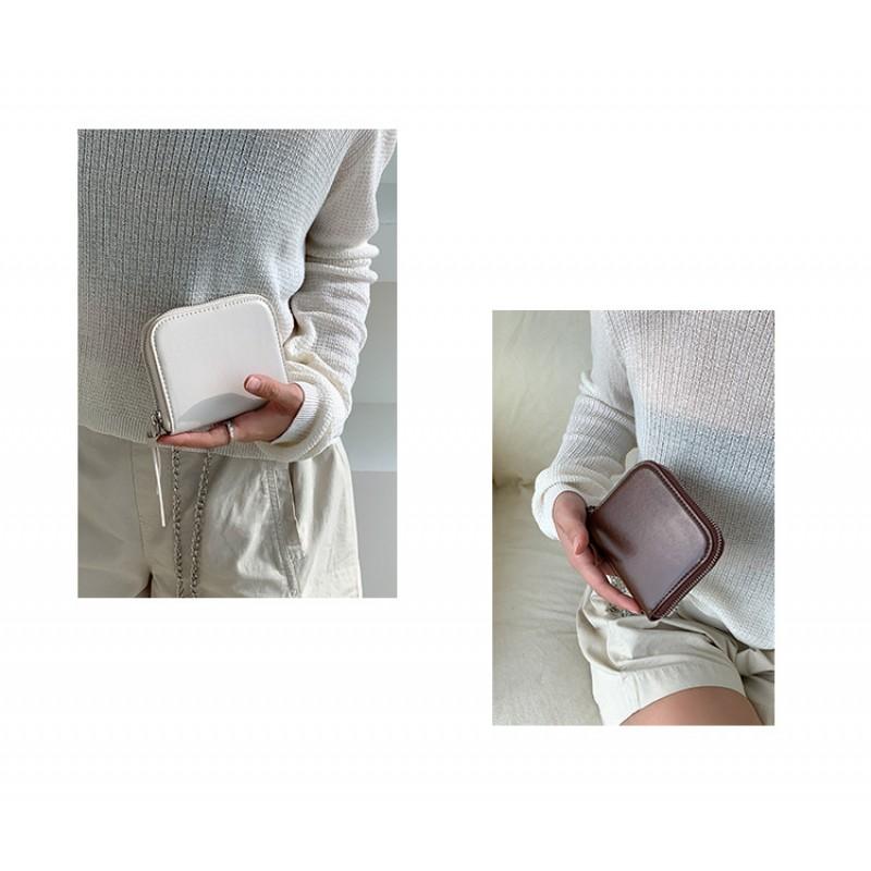 Korean Ins Style Fashionable Women's Short Square Bag Simple Chain Cross-body High-end Card Change Purse