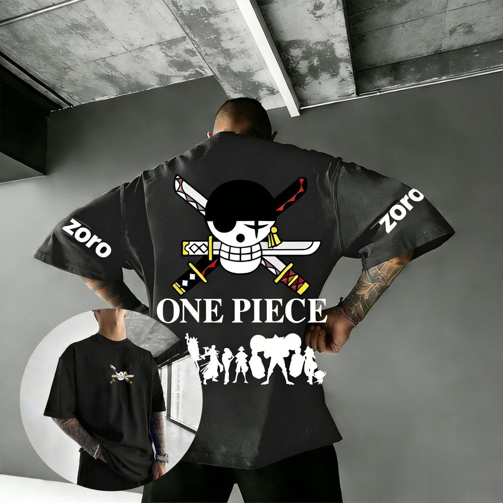 Zoro T-shirt Uomo Donna 2026 Estate Nuovi Cotone Manica Corta Top Streetwear Casual Grafica Fumetto Stampa Y2k