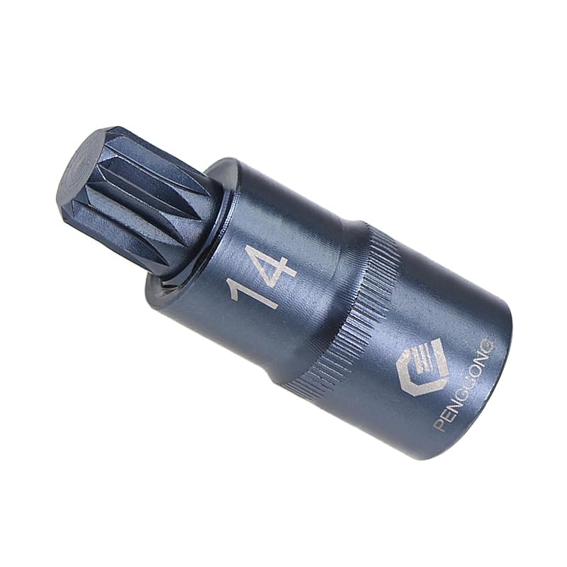 

CoCud triple square spline bit socket M14 bit 1/2 drive 2 long Star Alloy Steel Cr-V Socket blue color - (Application: For fastener applications)