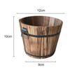 Carbonized Wooden Garden Succulent Plants Flower Pots Outdoor Flower Bucket Home Decor Round Retro Succulent Flower Pot Holder