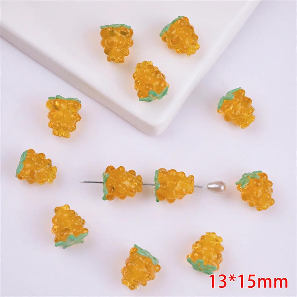 SG14 2Pcs Mini Cartoon Multicolored Cute Fruit Glass Beads Fruits Handmade Raspberries DIY Bracelet Earrings Trend Accessories
