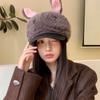 Winter Hat Female Cute Sweet Rabbit Ears Thickened Plush Cap Fashionable Thermal Hat