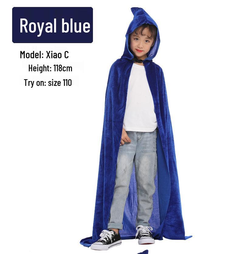 Pelerină de Halloween din catifea pentru copii și adulți - Pelerină costum cosplay de vrăjitoare sau secerător