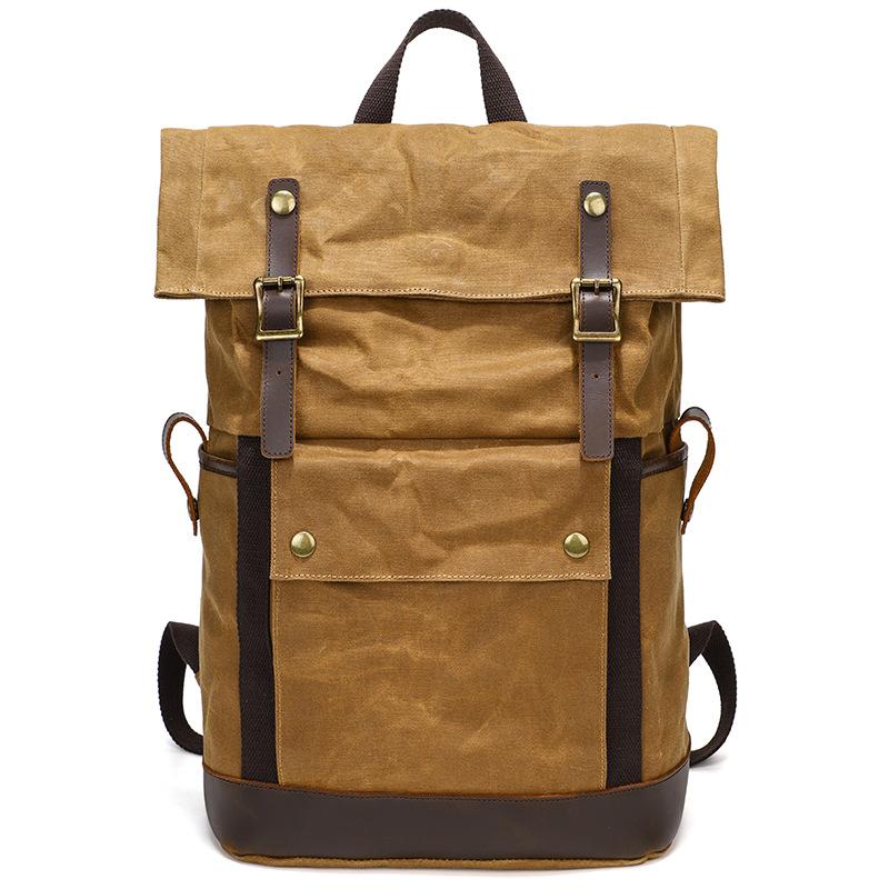 Vintage Canvas Backpack Men S Large Capacity Backpack Outdoor Travel Waterproof Computer Storage Bag