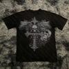 Classic Y2K Gothic Style Tshirt Print Oversized T Shirt High Street Shirts Gothic Round Neck Cotton Tops New Unisexs Women T Shirt