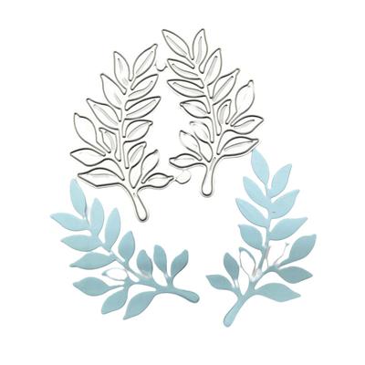 Two Olive Leaf Art Background Scrapbooking Metal Cutting Dies Stencils for DIY Album Paper Card Decor