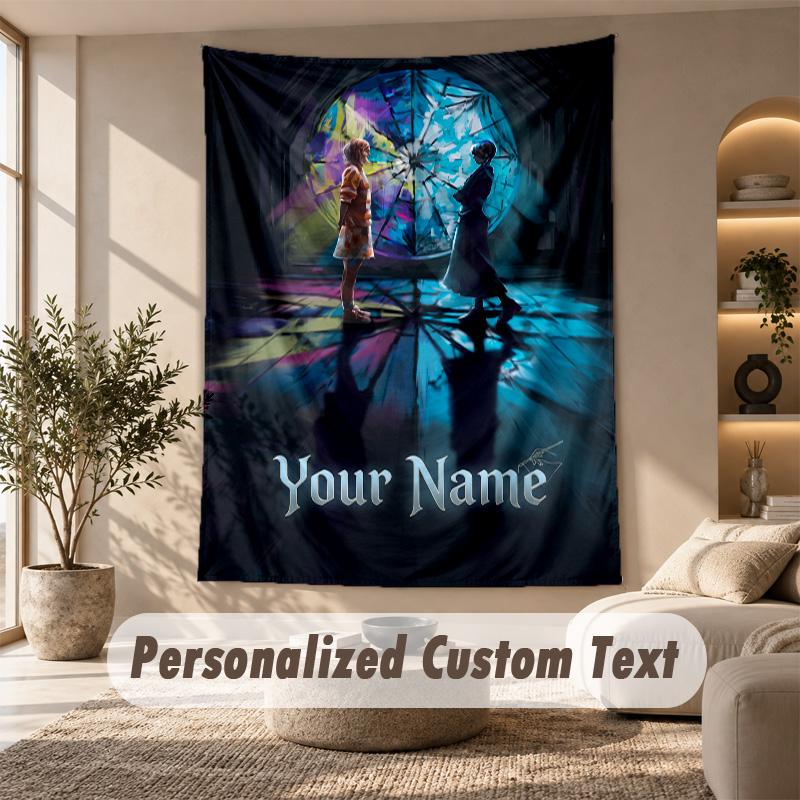 Tapestry Custom Name Text, Wall Hanging Tapestry Home Room DecorWednesday Addams