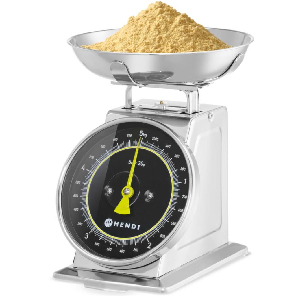 Analog kitchen scale with steel pan 5 kg