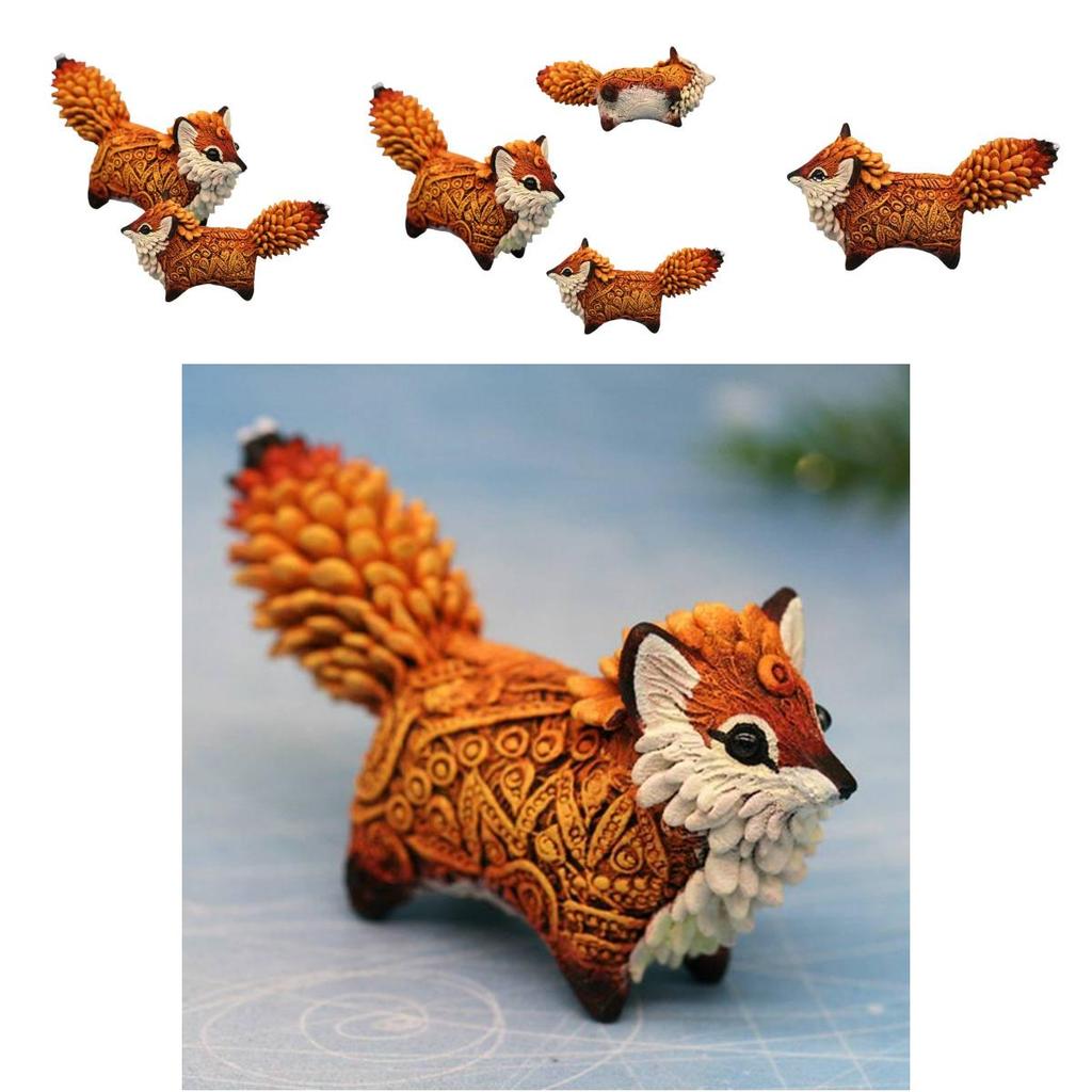 Fuchs Tier Handwerk Harz Statue Heim-/Bürodekoration