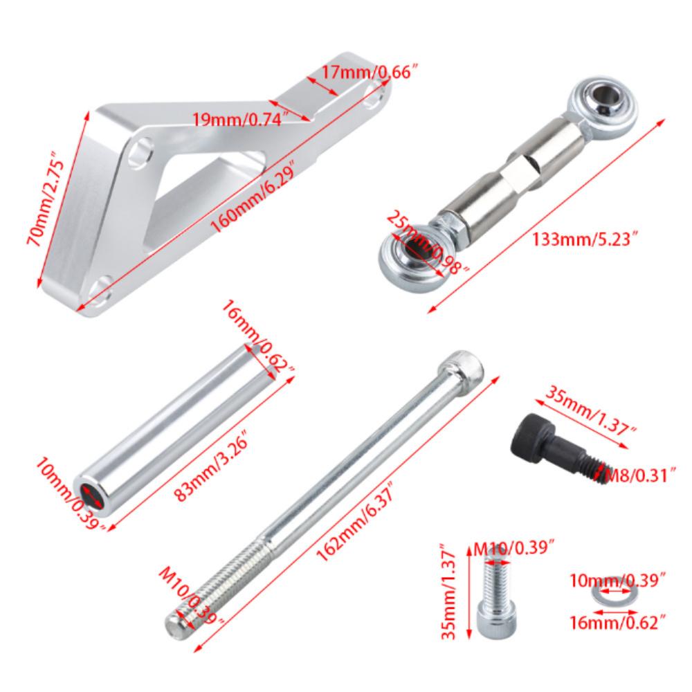 Polished Finish Alternator Bracket Kit Aluminum Zinc Zinc Alloy Adjustable Bracket Kit Performance Upgrade Motor bracket