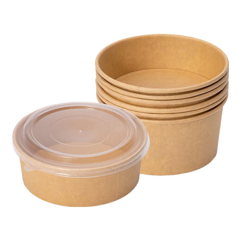 

Kraft Paper Disposable Food Containers 500ml (50 sets)