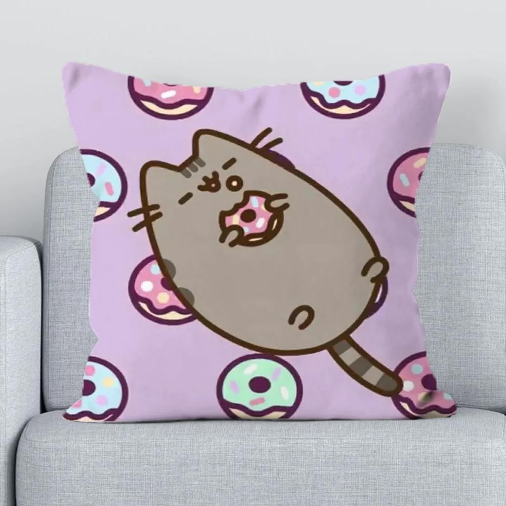 Cushion Cover  Kawaii Fat Cat Pillowcase Decorative Pillowcases x Pillow Hugs Short Plush Lounge Chairs Duplex Printing