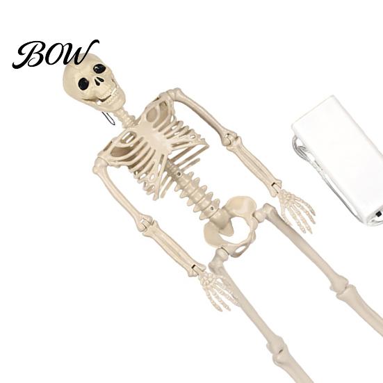 Secret Room Escape Props 36 Inches LED Light Up Halloween Skeleton, 3FT Life Size Full Body Skeleton Figure Posable Plastic Human Bones with