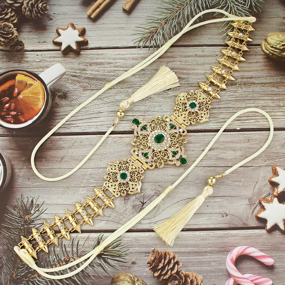 Bijuterii Mireasa De Dama Chic Culoare Aurie Lant In Talie Cu Franjuri Accesorii