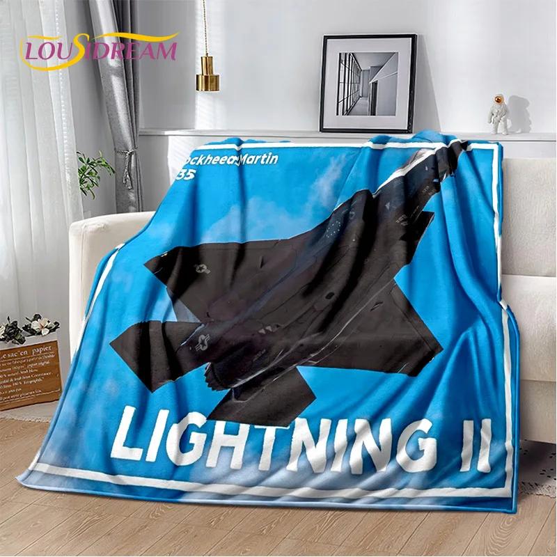 3D Air Force Jet Fighter Spitfire Aircraft Blanket,Flannel Soft Throw Blanket for Home Bedroom Bed Sofa Picnic Office Kids Cover