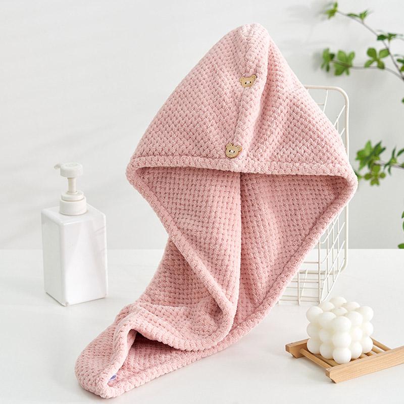 Double-layer Women'S Quick-Dry Microfiber - Hair Drying Sports Towel Soft Face Wet Solid Super Absorption Turban Dry Hair Cap