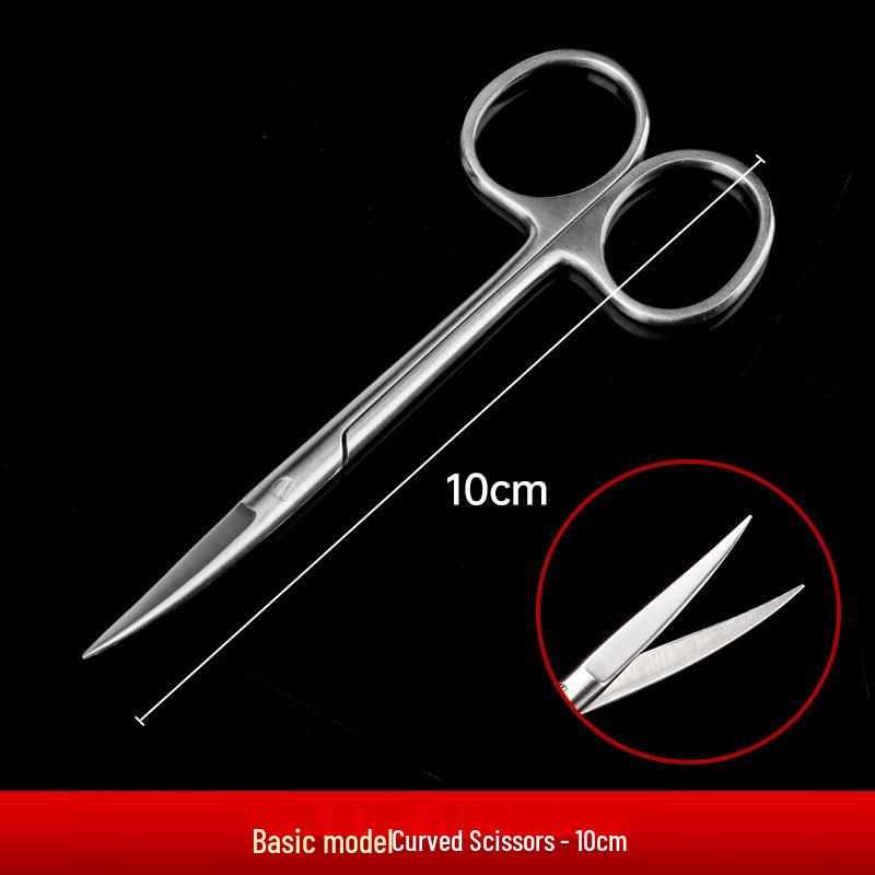 Stainless Steel Ophthalmic Surgical Scissors - Straight/Bent Tip, Sharp for Suture Removal