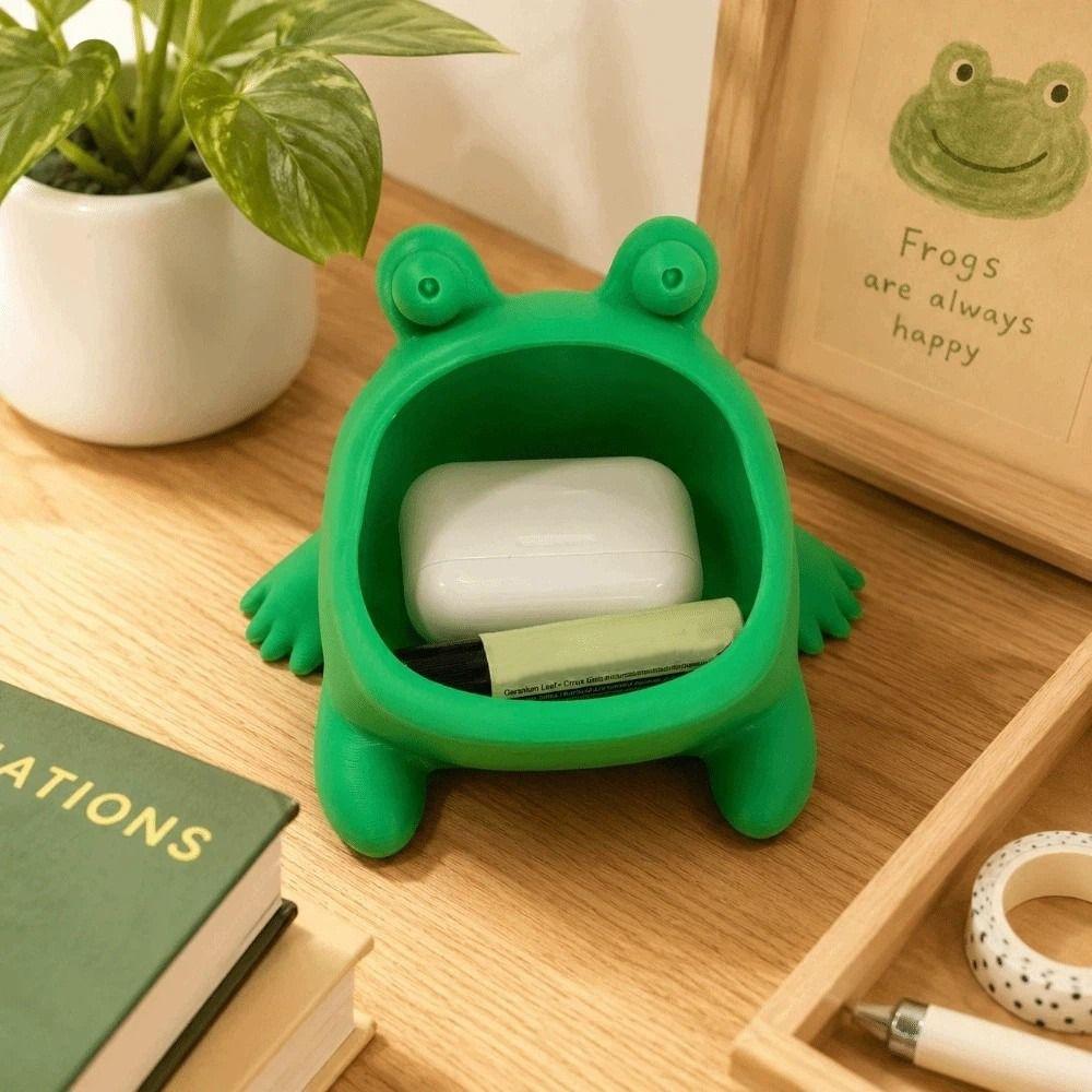 Caja de Almacenamiento Rana Boca Grande Adornos Soporte para Anillos Plato Creativo para Joyería Bandeja Regalo