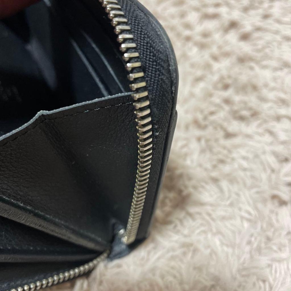 Used Louis Vuitton black leather long wallet