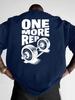 Unisexs One More Rep Fitness Hanteltraining Grafik T-Shirt Oversized Baumwolle Lässige Trainings Oberteile