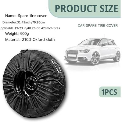 Universal Car Spare Tire Cover 31.49 Inch Black Wheel Protector Dust Waterproof UV Resistant Tire Storage Bag Auto Accessories