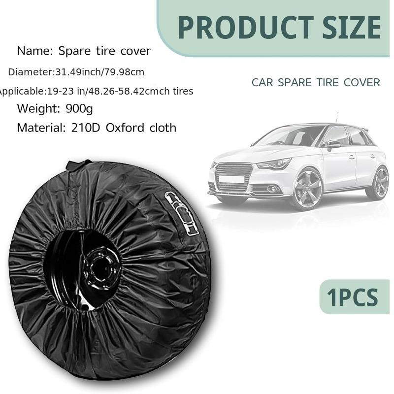 Universal Car Spare Tire Cover 31.49 Inch Black Wheel Protector Dust Waterproof UV Resistant Tire Storage Bag Auto Accessories