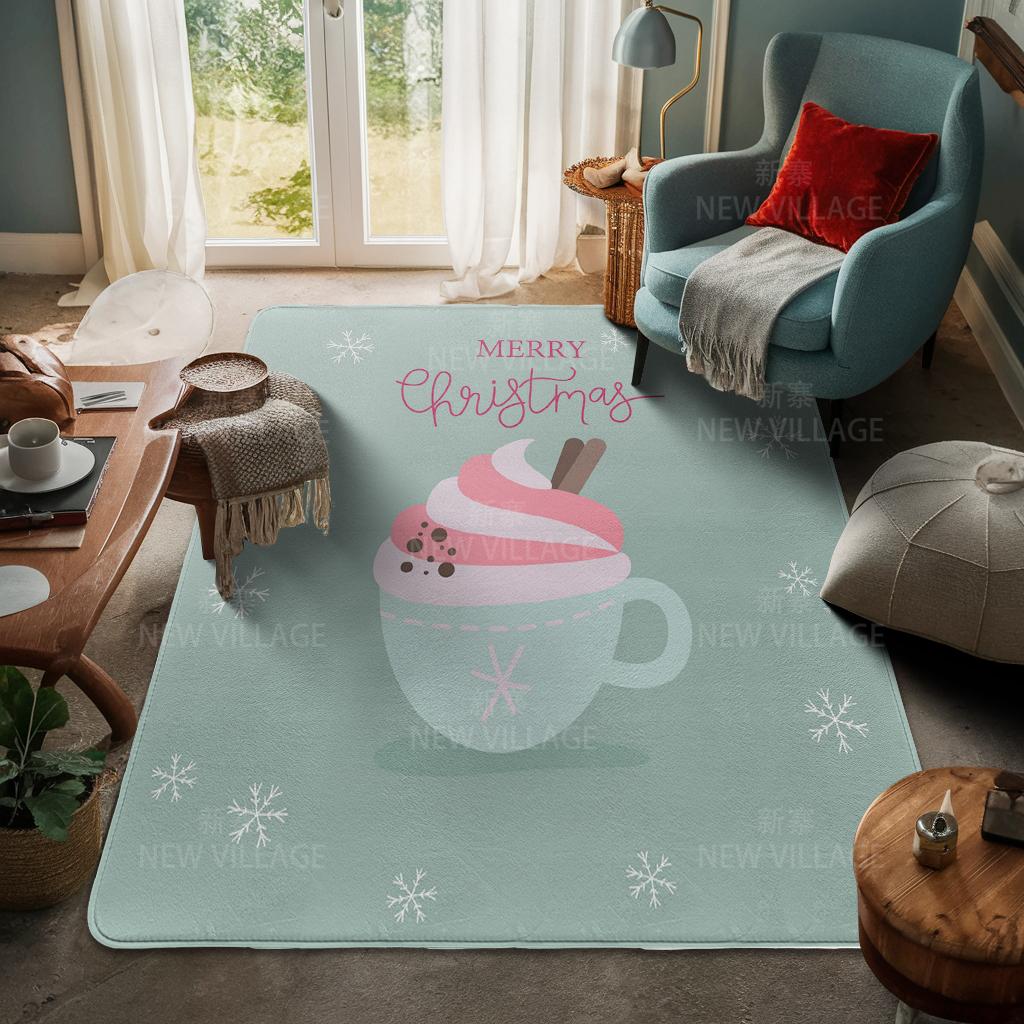 House Entrance Carpet Home Door Mat Living Room Bath Foot Bathroom Non-slip Water Absorption Rugs Bath Merry Christmas Winter